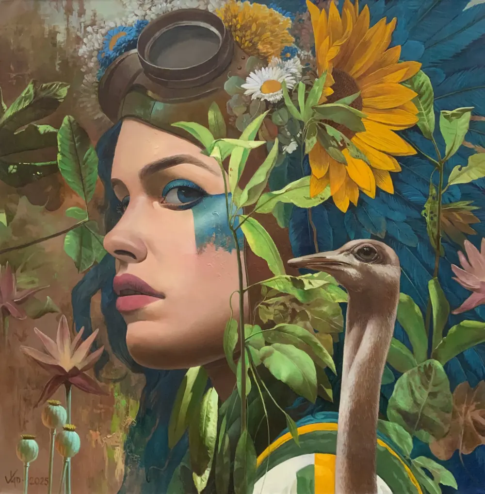 Botanical Portrait with Sunflower
